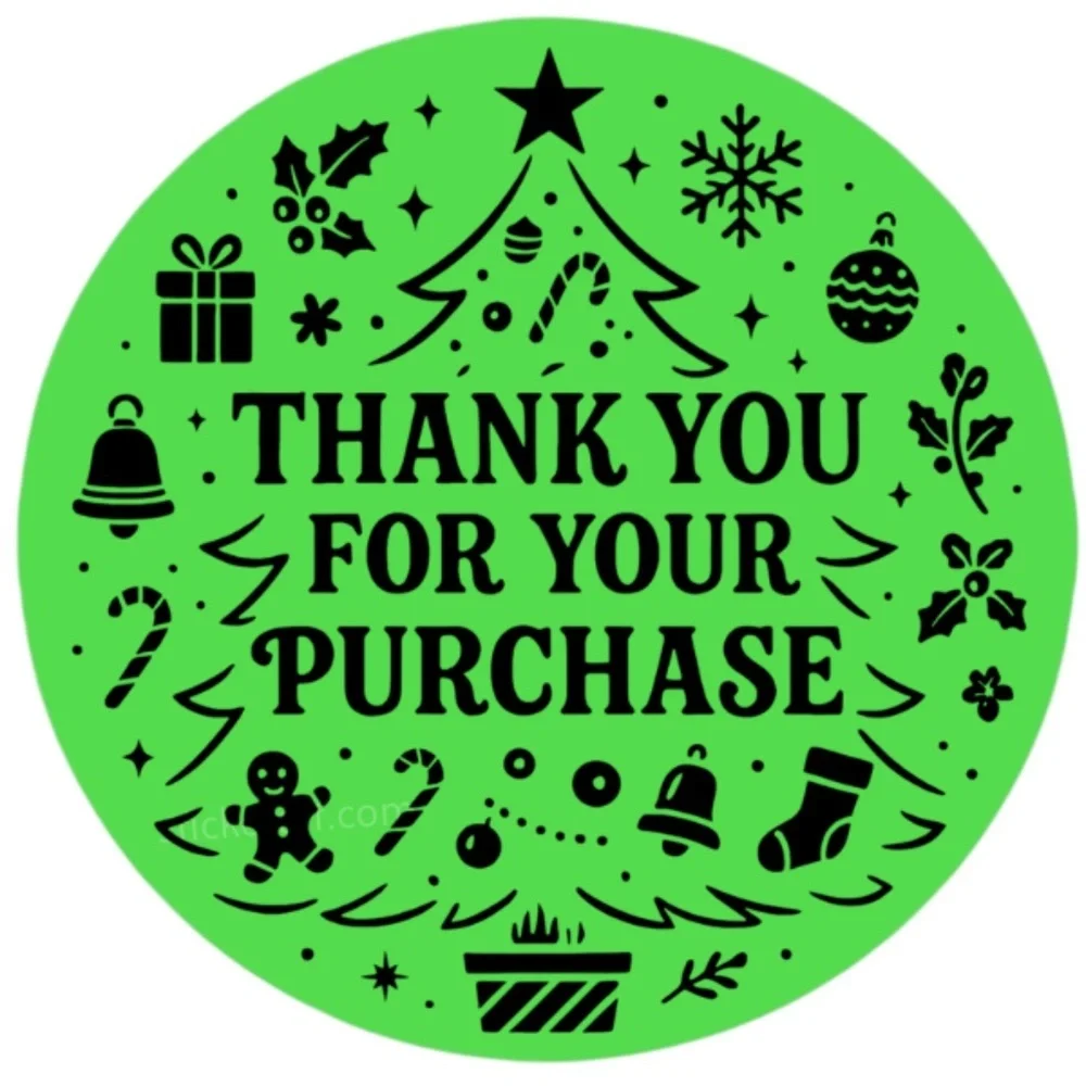 Thank You For Your Purchase Christmas Stickers 2